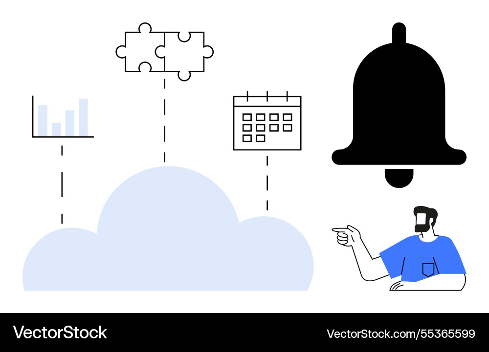 Cloud integration with data schedule management Cloud integration with data schedule management vector image