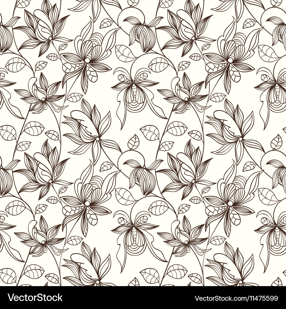 Floral Seamless Muster Vektorbild