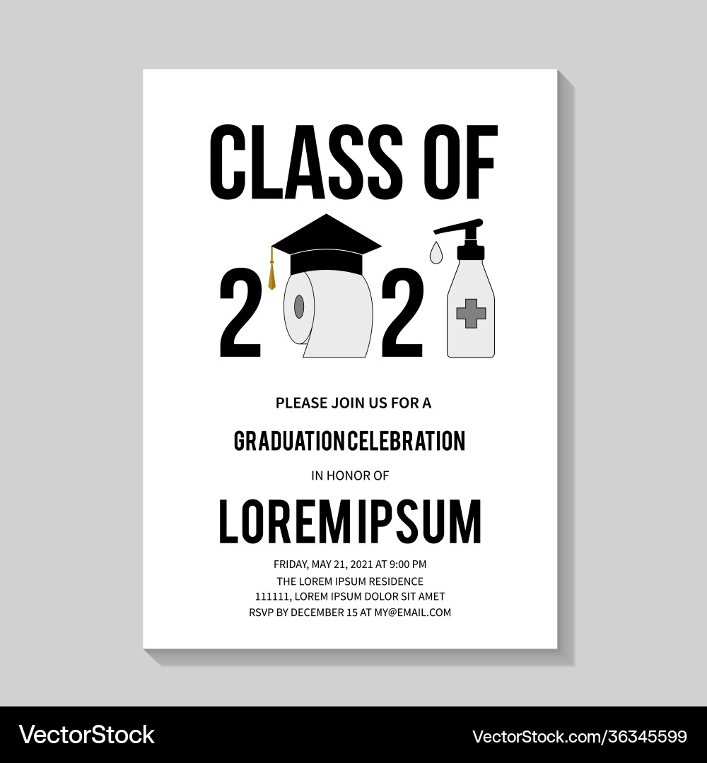 Graduation Party Invitation - Toilet Paper Theme Vector Image