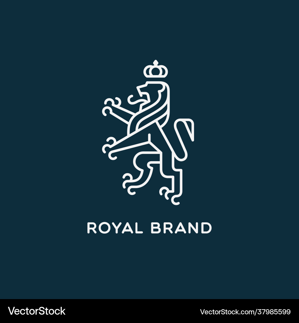 Heraldic Lion Emblem Vector Image