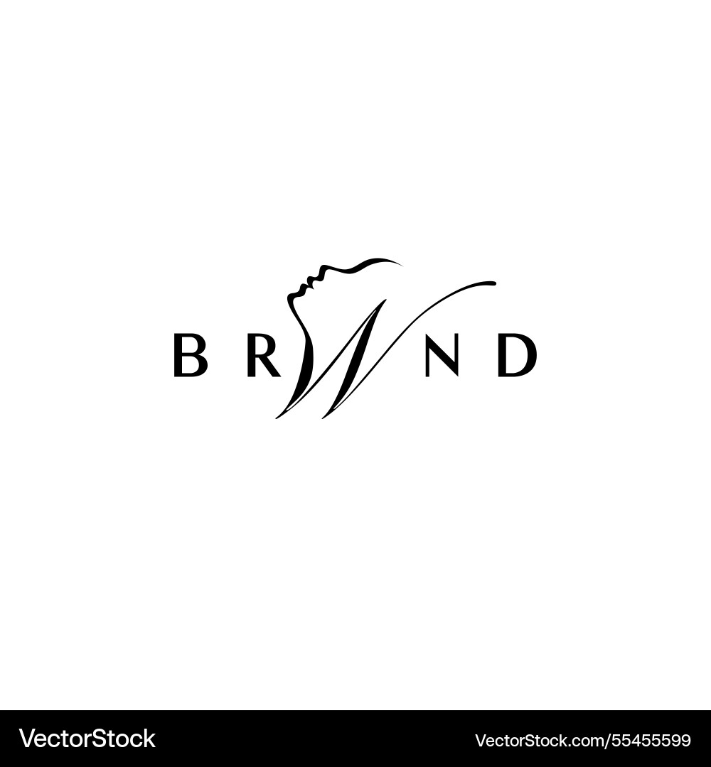 Initial w letter woman silhouette logo design Initial w letter woman silhouette logo design vector image
