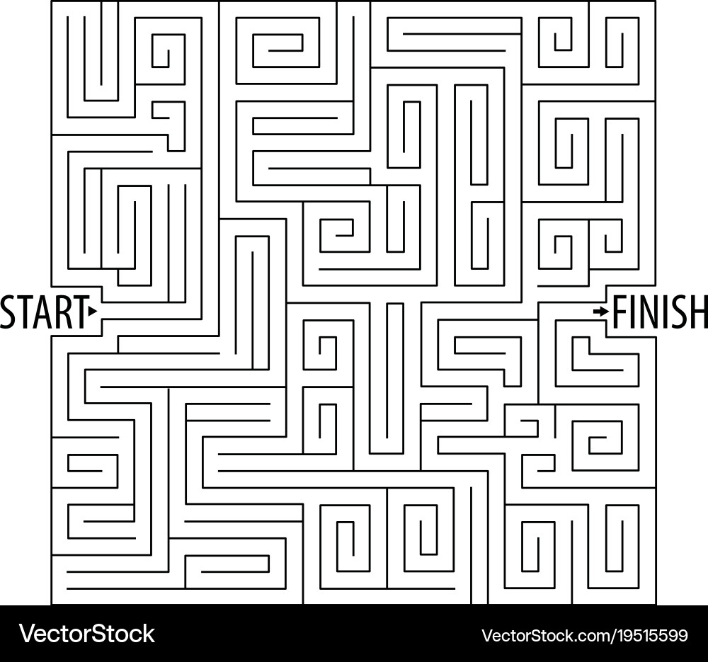 Maze Game: Find the Path vector image