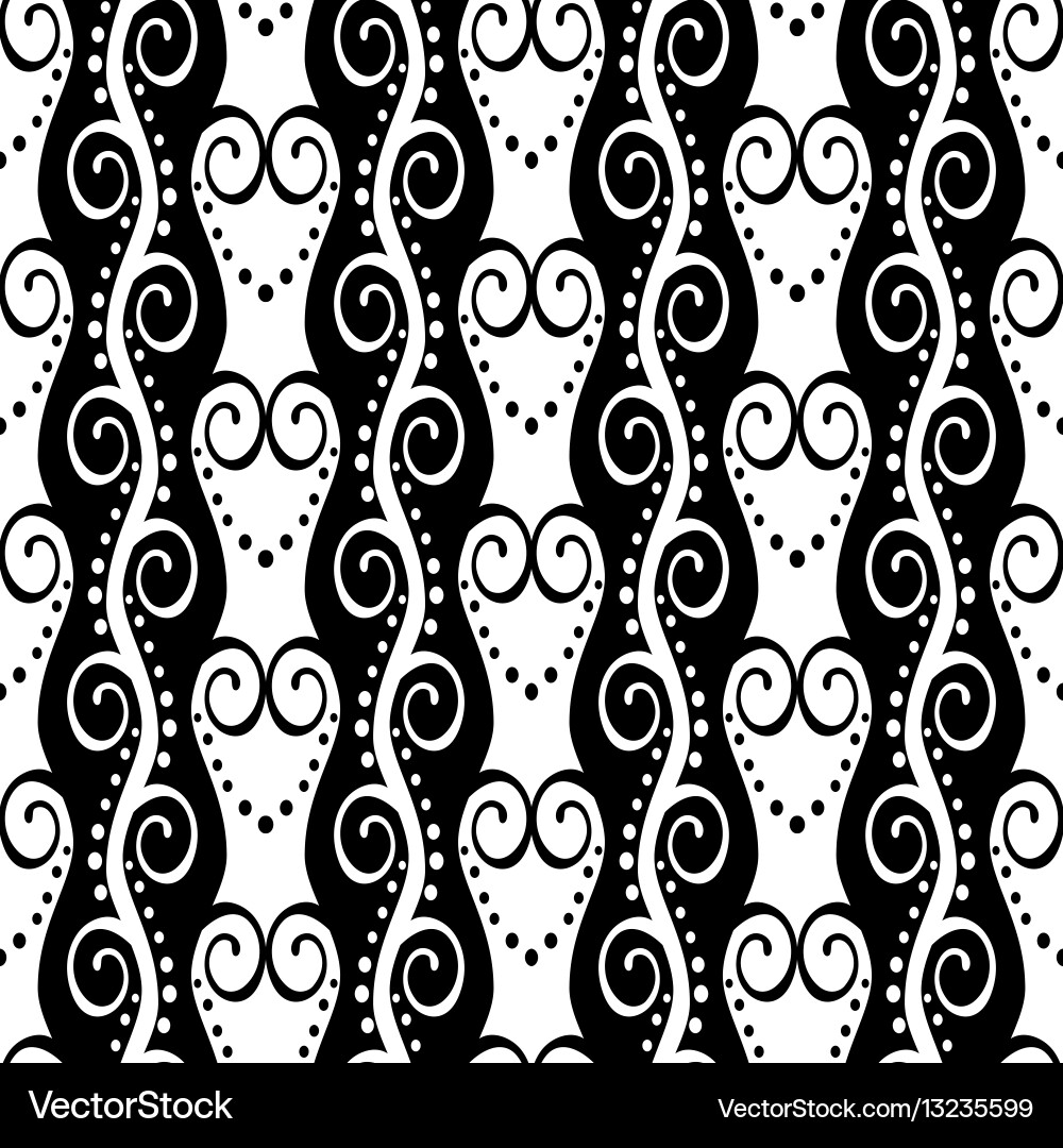 Monochrome pattern with swirls Vector Image