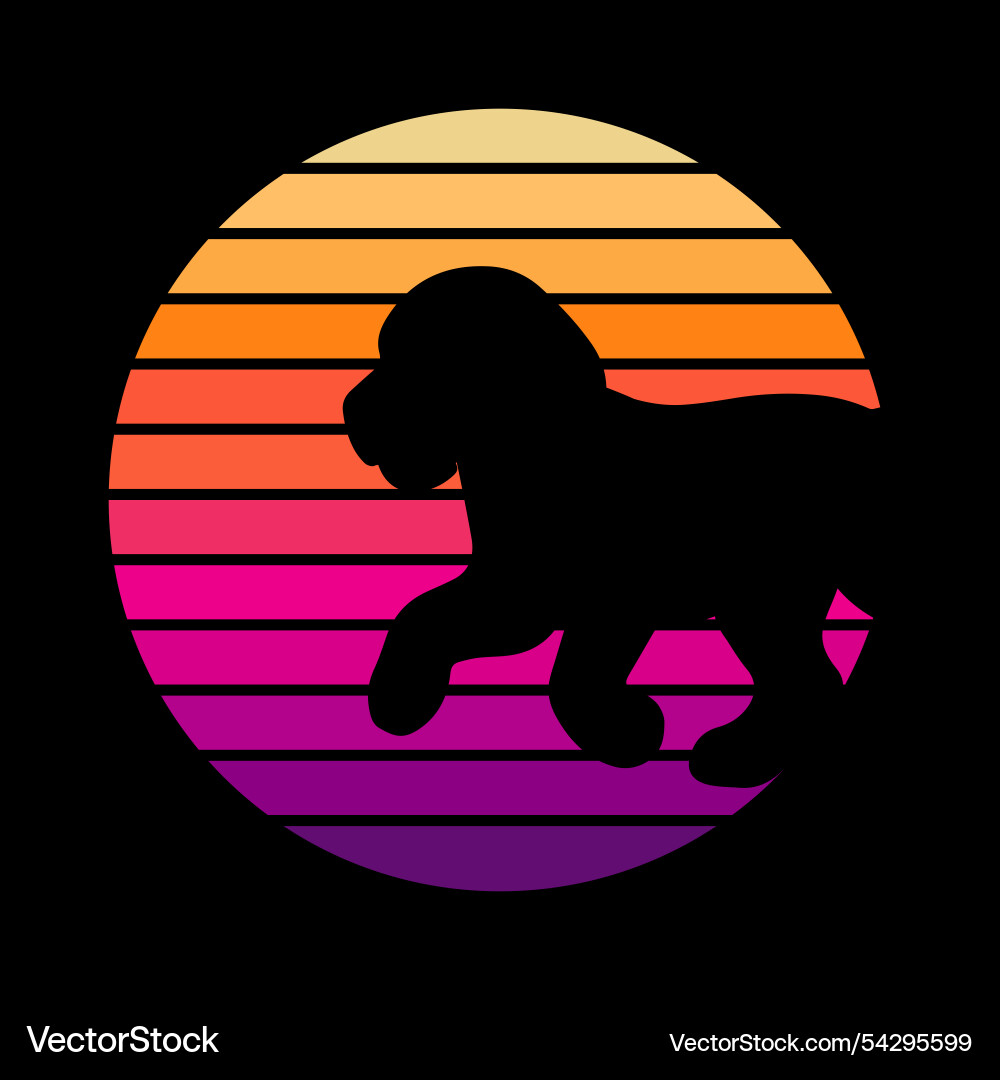 Retro gradient beagle design vector image
