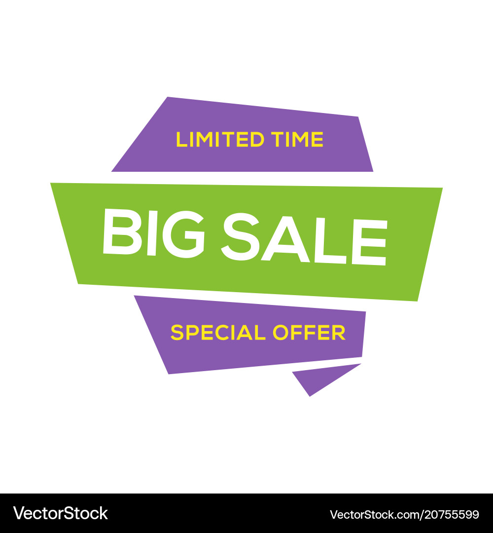 Sale banner design template flat origami speech Sale banner design template flat origami speech vector image