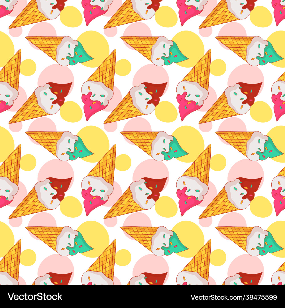 Seamless pattern with ice cream Royalty Free Vector Image