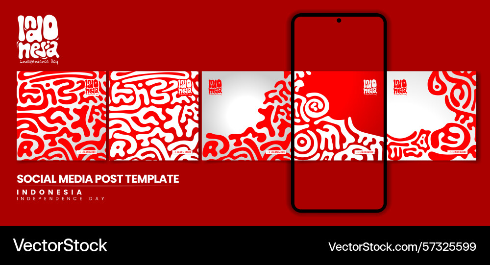 Set of carousel post template with abstract Vector Image