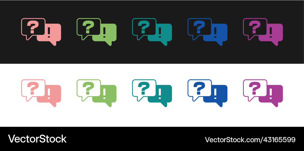 Set speech bubbles with question and answer icon Set speech bubbles with question and answer icon Vector Image
