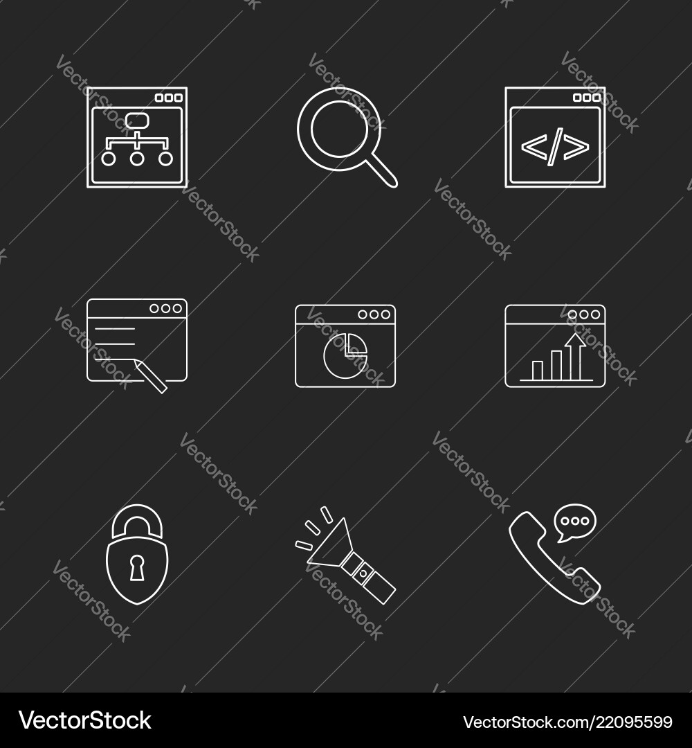 Torch lock phone call windows ui layout Vector Image