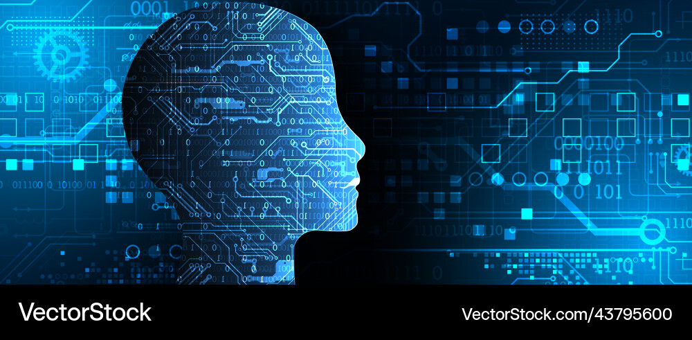 Artificial intelligence technical background Vector Image