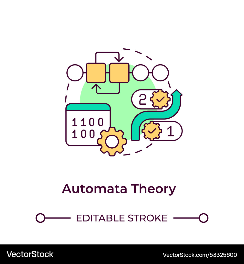 Automata theory multi color concept icon Automata theory multi color concept icon vector image
