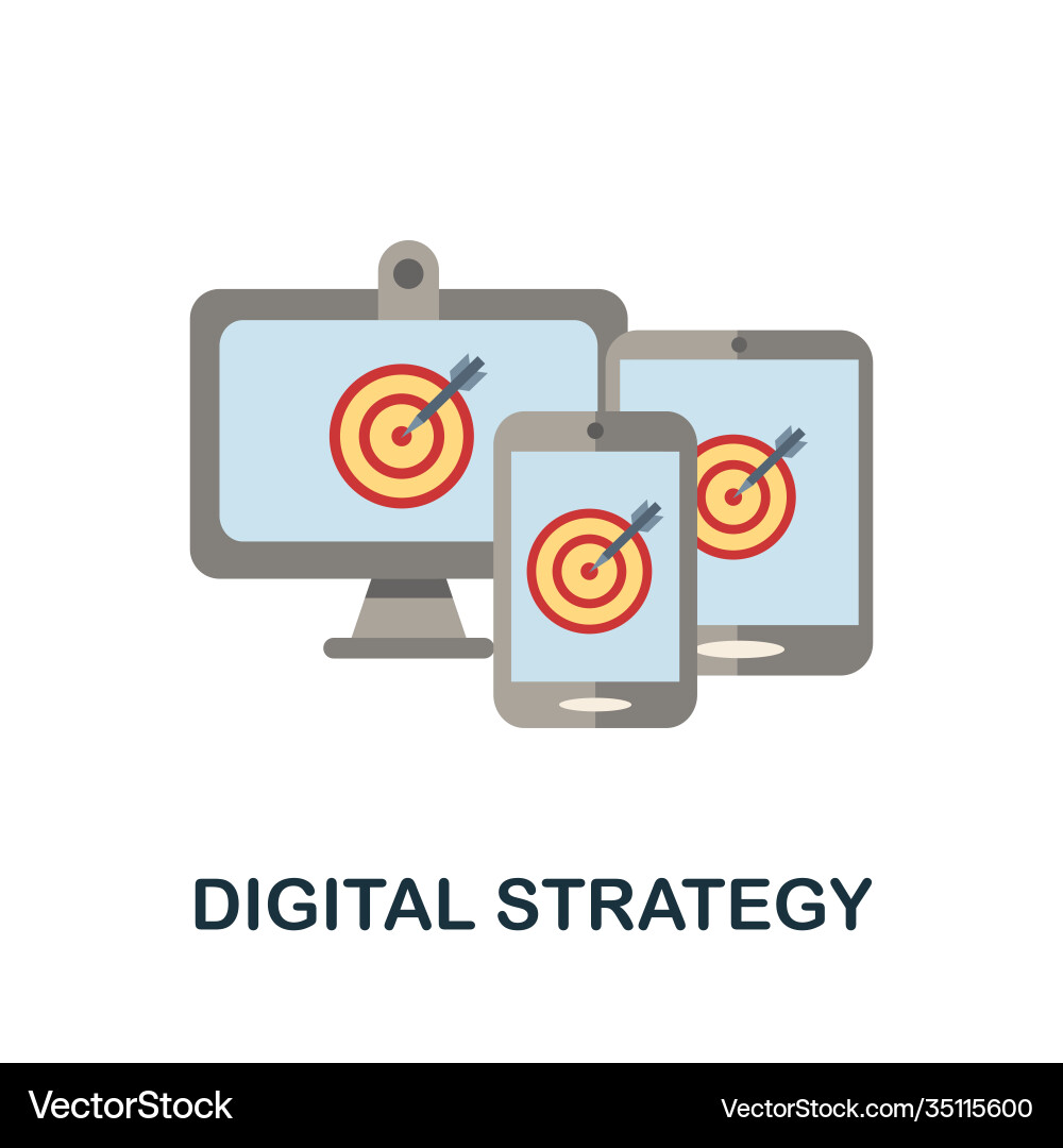 Digital strategy flat icon simple element from Digital strategy flat icon simple element from Vector Image