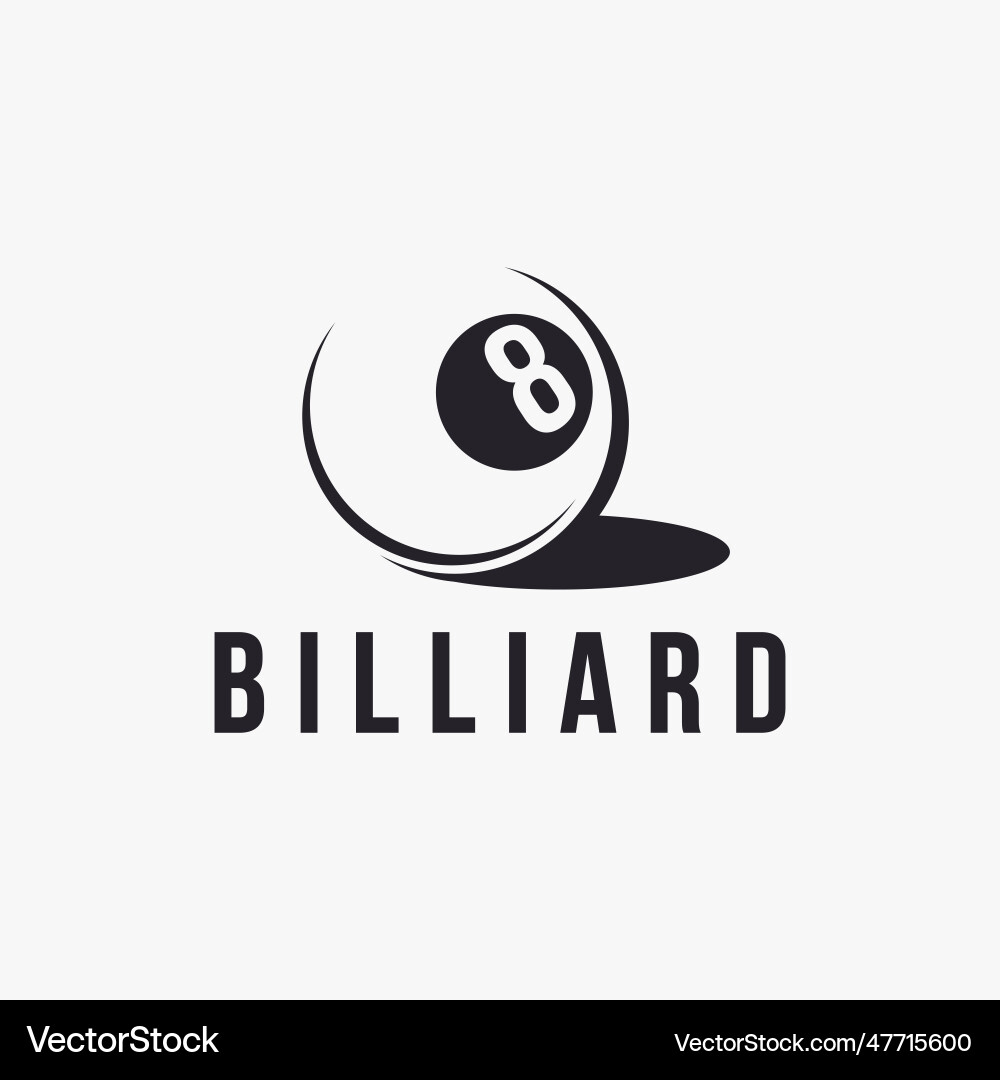 Elegant Eight Ball Billiard Logo vector image