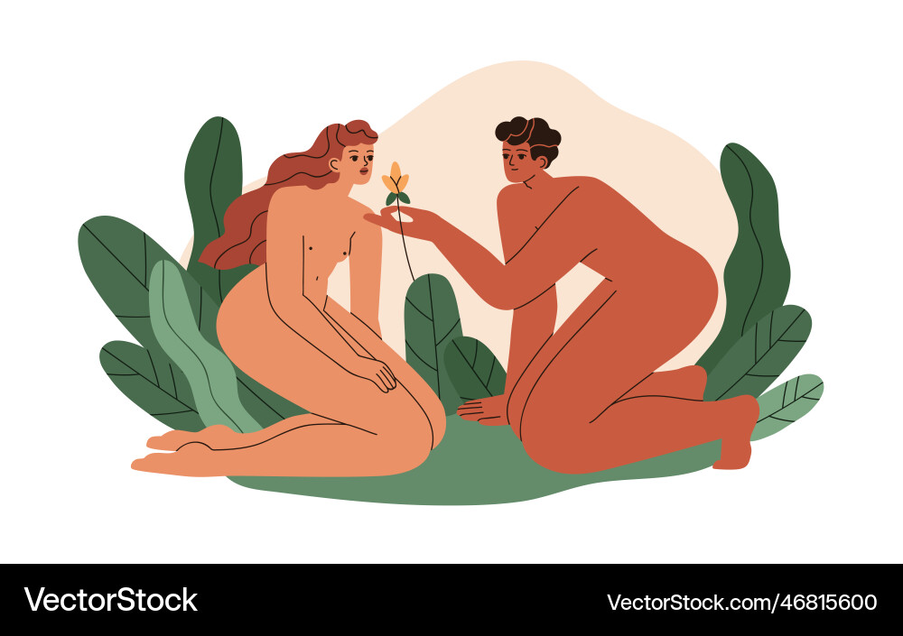Love and intimacy between naked woman man Love and intimacy between naked woman man vector image