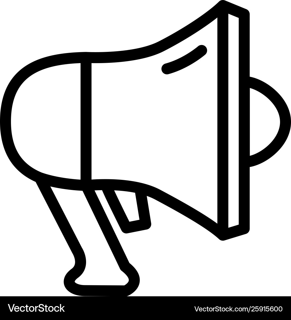Megaphone line icon in flat style for app ui Megaphone line icon in flat style for app ui Vector Image