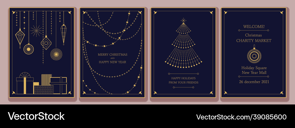 Merry christmas card new year invitation design Merry christmas card new year invitation design vector image