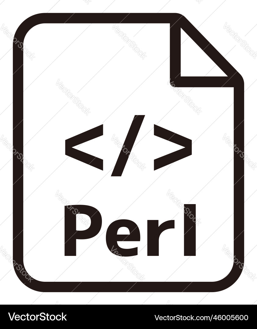 Perl icon major programming language Perl icon major programming language Vector Image