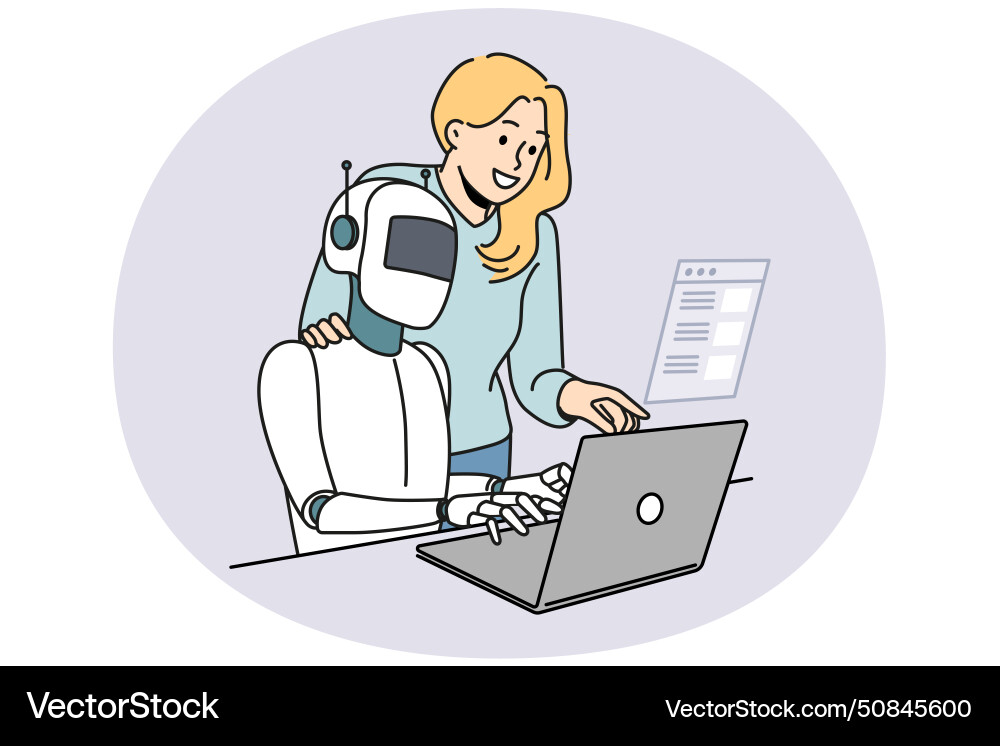Robotic assistant test and search program bugs vector image