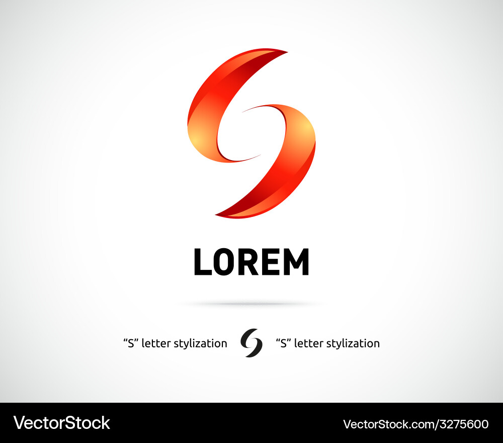 S Letter Logo Template - Abstract Shape Vector Image