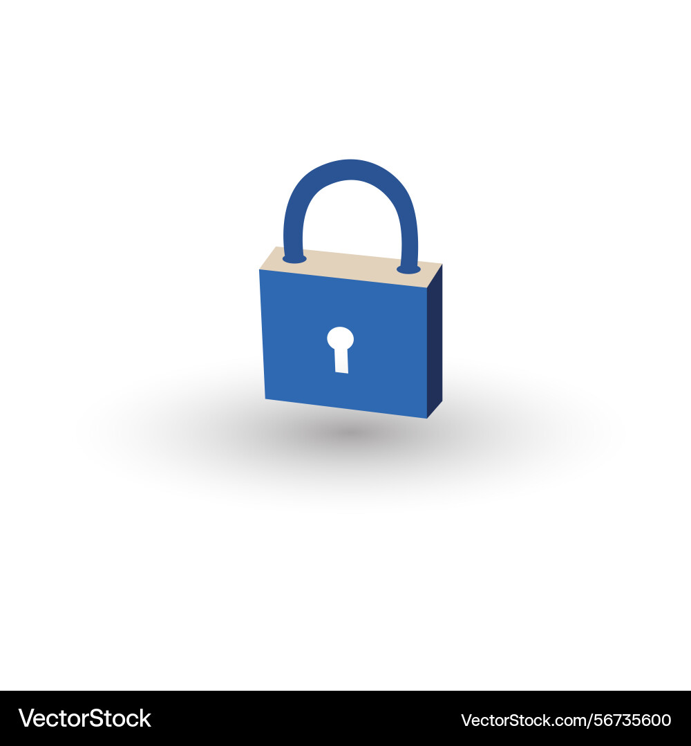 Secure lock icon design for data protection and pr Vector Image