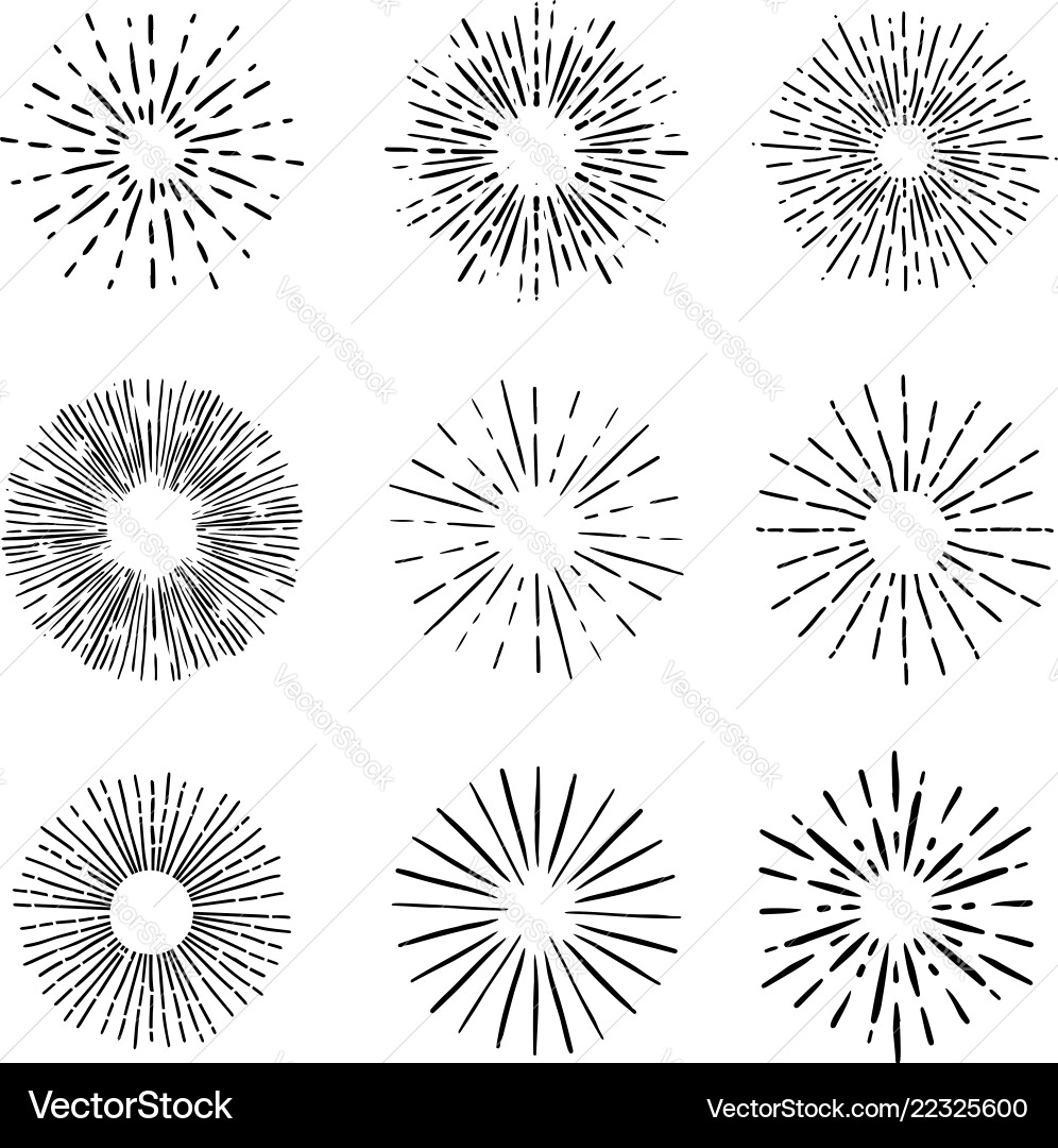 Set sunburst elements on white background Set sunburst elements on white background vector image