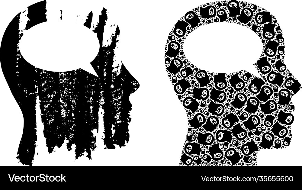 Thinking icon recursion composition and grunge Vector Image