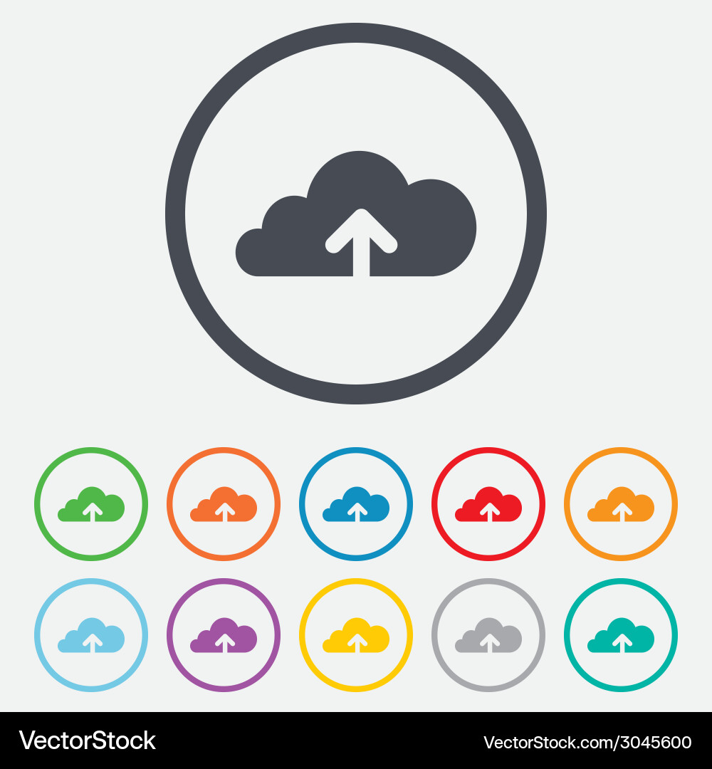 Upload to cloud icon button Vector Image
