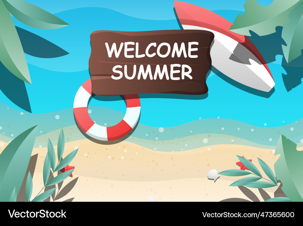 Welcome summer background with gradient style Vector Image