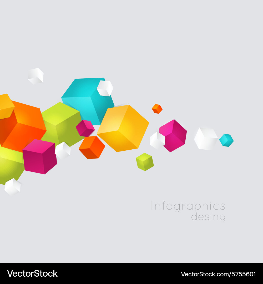 Abstract color cubes background Vector Image