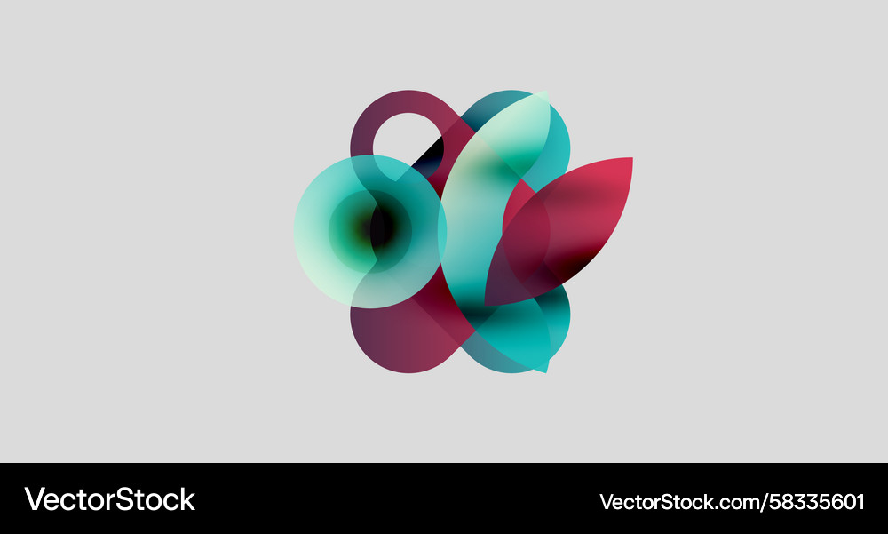 Abstract shapes overlap creating fluid forms teal Abstract shapes overlap creating fluid forms teal Vector Image