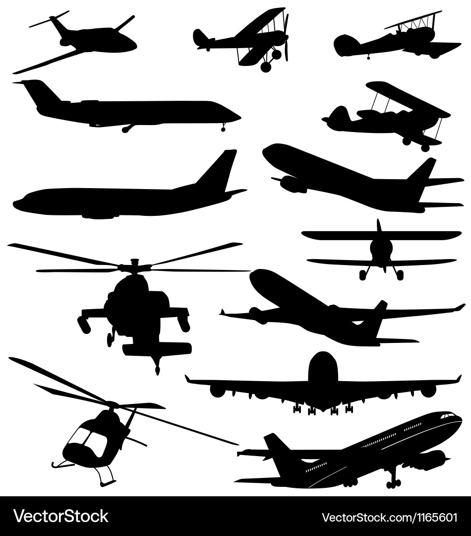 Aircraft Silhouettes Collection vector image