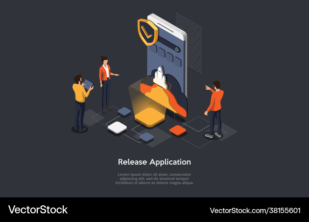 Application Launch Workflow Vector Image