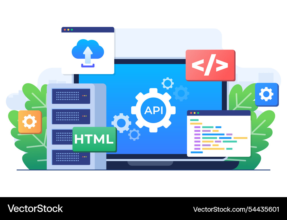 Application programming interface concept api Application programming interface concept api vector image