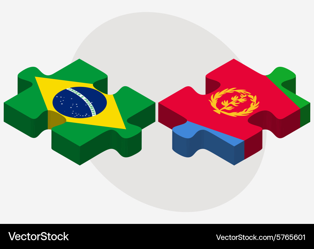 Brazil and eritrea flags Vector Image