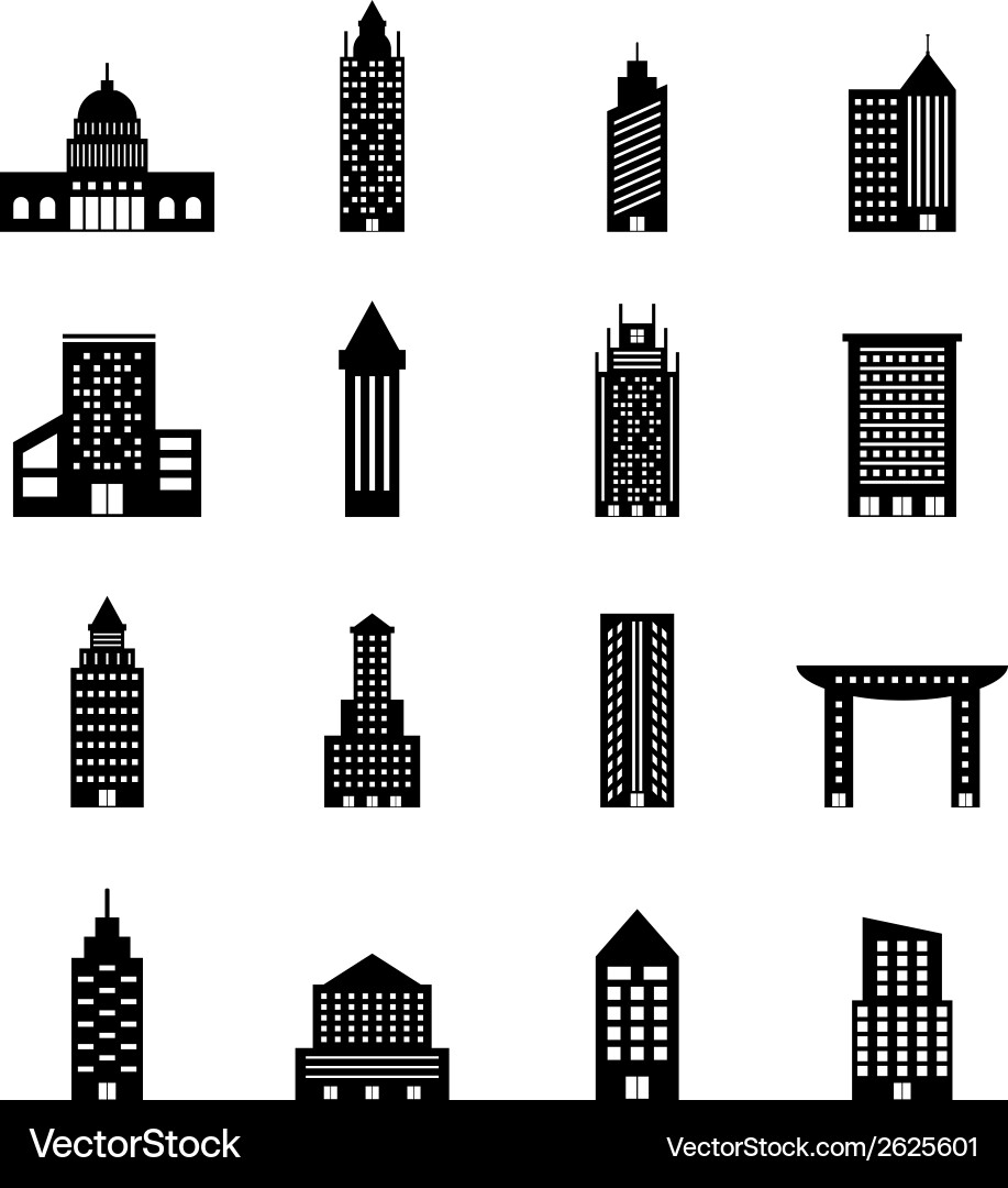 Building Icons Set vector image