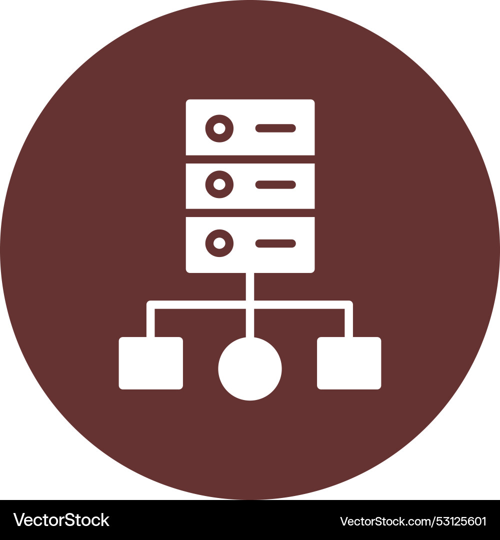 Cluster computing glyph circle icon Vector Image