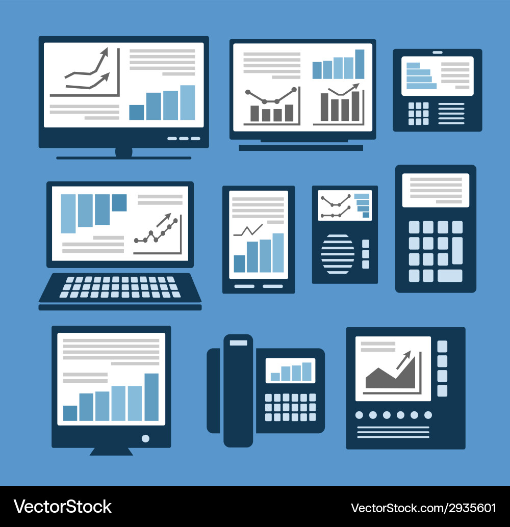 Collection of Computer Icons vector image