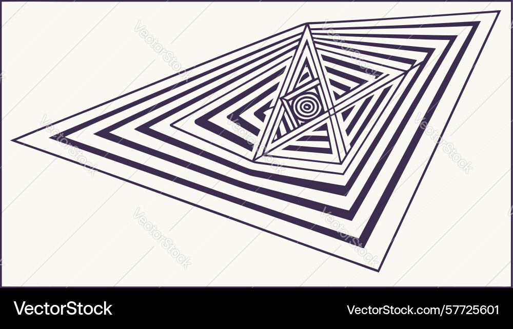 Converging triangular geometric pattern depth vector image