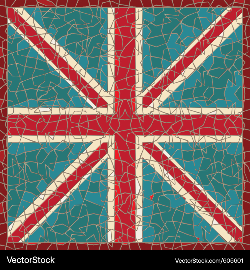 Cracked Union Jack Mosaic Vektorbild