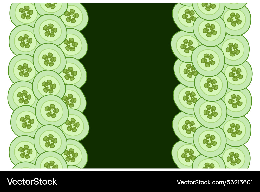 Cucumber slice frame vertical seamless border Cucumber slice frame vertical seamless border vector image
