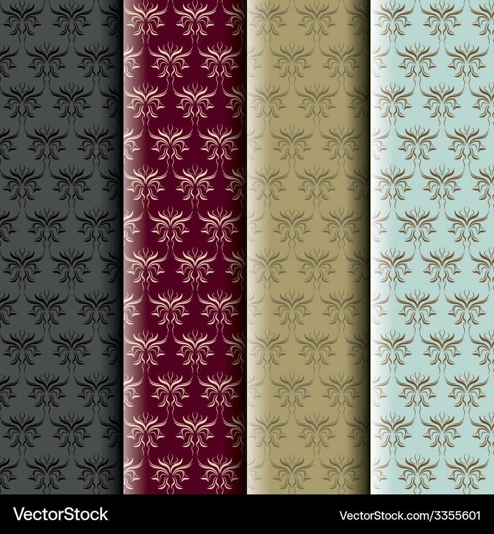 Elegant Damask Patterns vector image