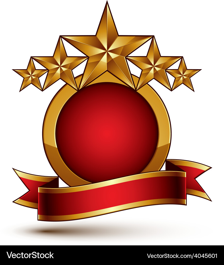 Glamorous round element with red filling 3d Vector Image
