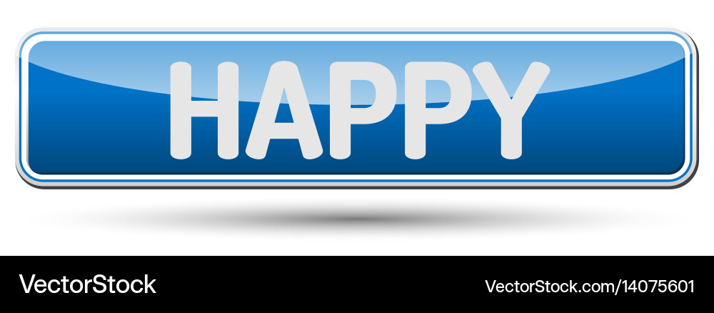 Happy - abstract beautiful button with text Vector Image