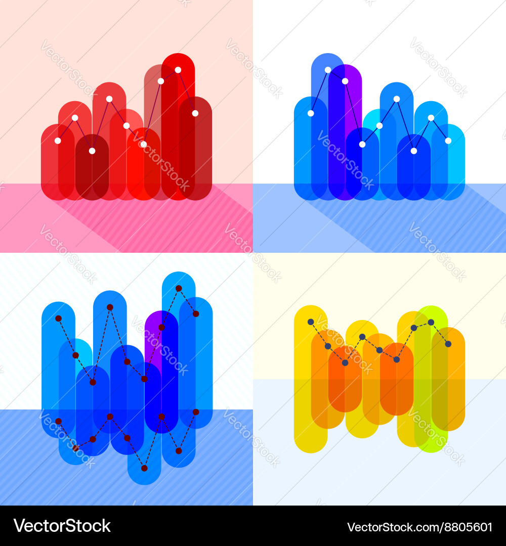 Infographics set with overlapping bars Vector Image