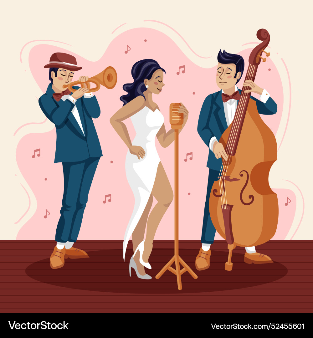 Jazz band performing Royalty Free Vector Image