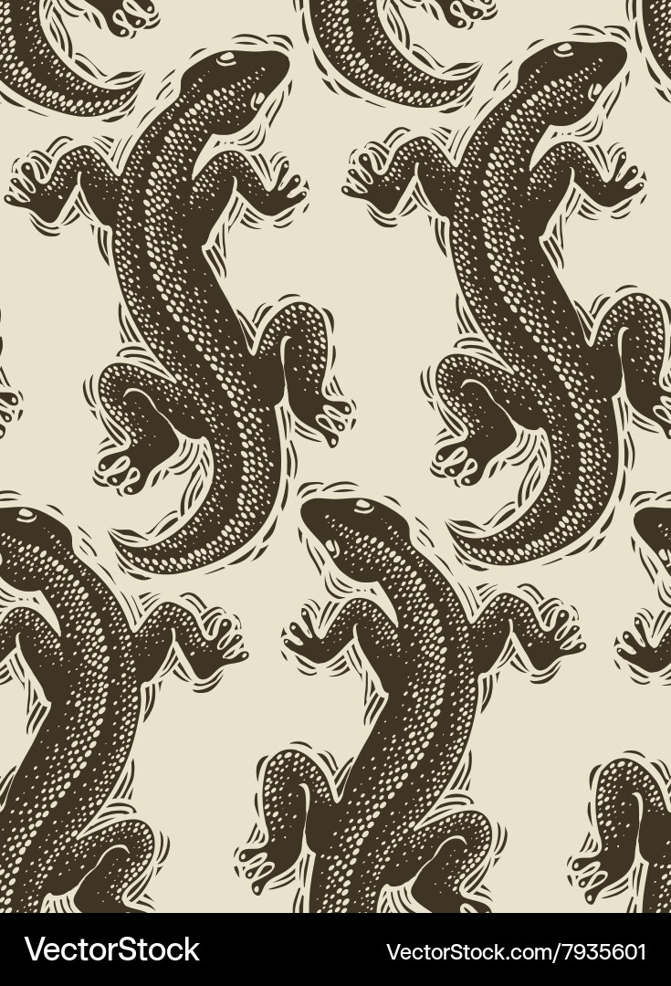 Lizards wrapping paper seamless pattern Vector Image