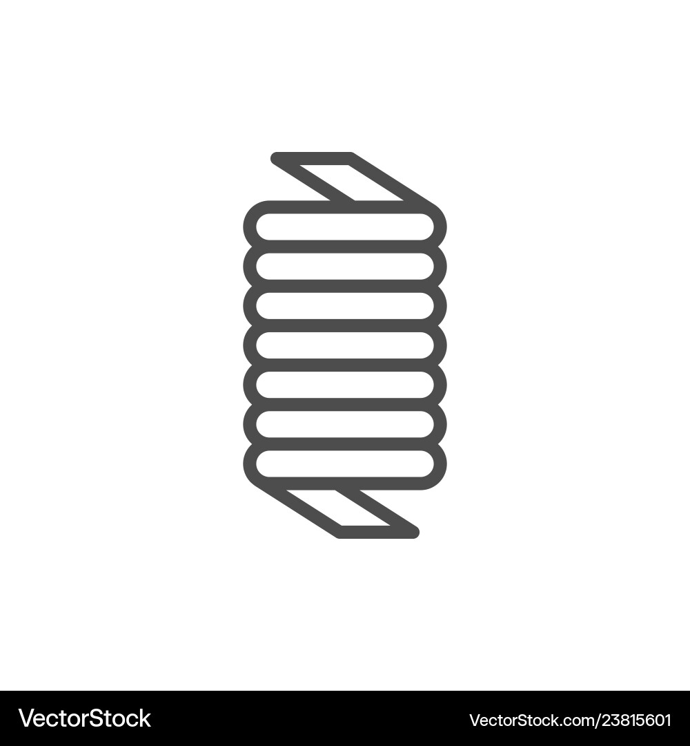 Spring Line Icon - Compressed Coil Vector Image