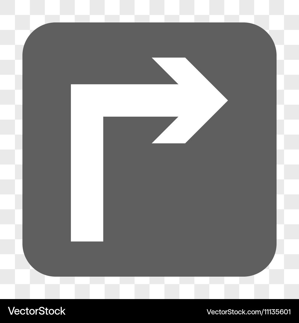 Turn right rounded square button Vector Image