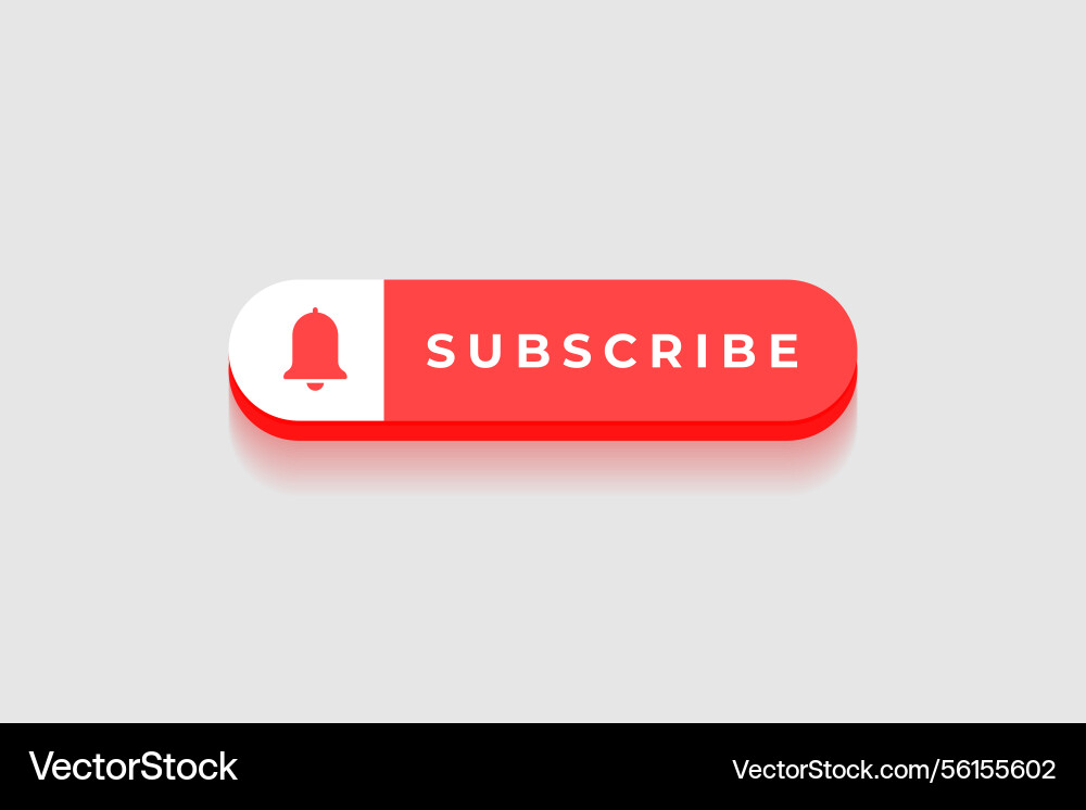 3d red subscription button for web member Vector Image