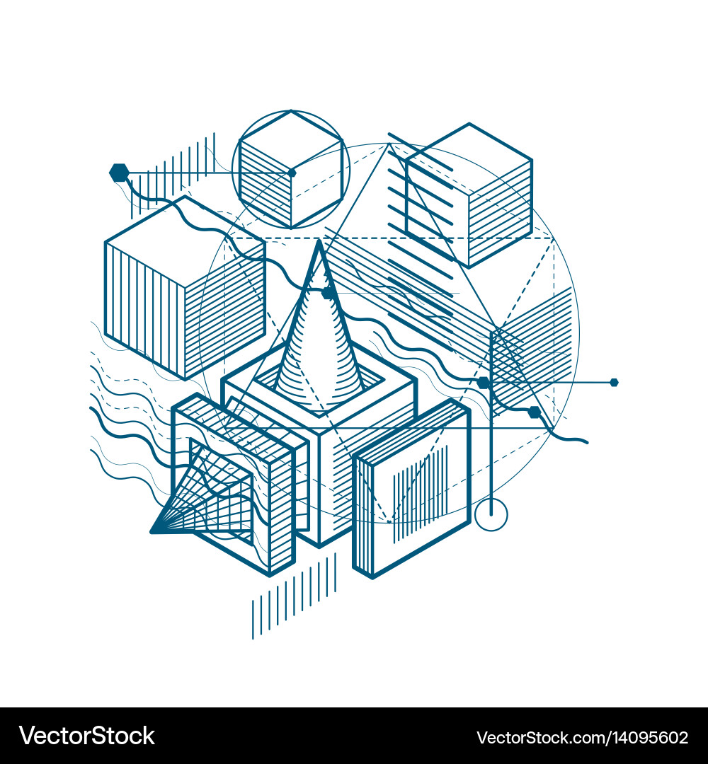 Abstract background with isometric lines Vector Image